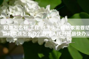 税票怎么开 工程(包工头工程结束需要结款开票该怎么办？自然人代开是最快办法)