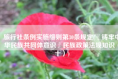 旅行社条例实施细则第30条规定(『铸牢中华民族共同体意识』民族政策法规知识（十）)