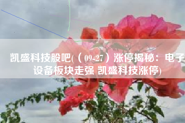 凯盛科技股吧(（09-27）涨停揭秘：电子设备板块走强 凯盛科技涨停)