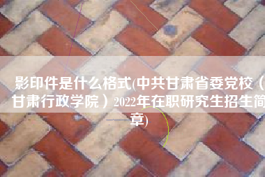 影印件是什么格式(中共甘肃省委党校（甘肃行政学院）2022年在职研究生招生简章)