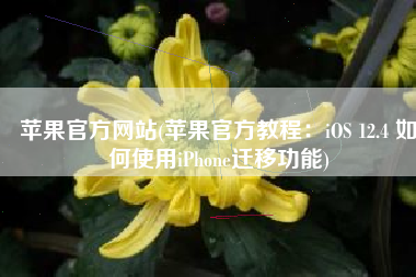 苹果官方网站(苹果官方教程：iOS 12.4 如何使用iPhone迁移功能)