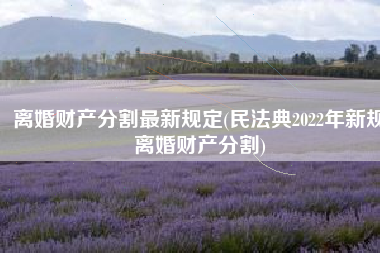 离婚财产分割最新规定(民法典2022年新规离婚财产分割)