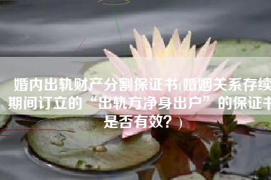 婚内出轨财产分割保证书(婚姻关系存续期间订立的“出轨方净身出户”的保证书是否有效？)