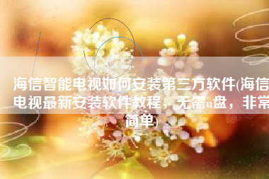 海信智能电视如何安装第三方软件(海信电视最新安装软件教程，无需u盘，非常简单)