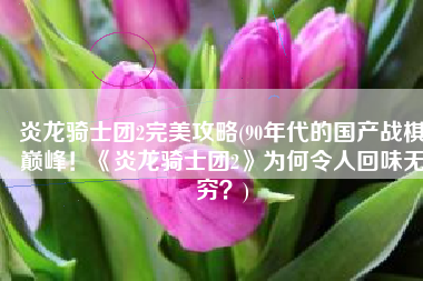 炎龙骑士团2完美攻略(90年代的国产战棋巅峰！《炎龙骑士团2》为何令人回味无穷？)