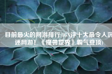 目前最火的网游排行(IGN评十大最令人沉迷网游！《魔兽世界》霸气登顶)