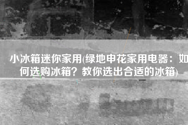 小冰箱迷你家用(绿地申花家用电器：如何选购冰箱？教你选出合适的冰箱)