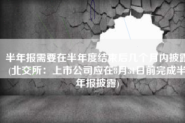 半年报需要在半年度结束后几个月内披露(北交所：上市公司应在8月31日前完成半年报披露)