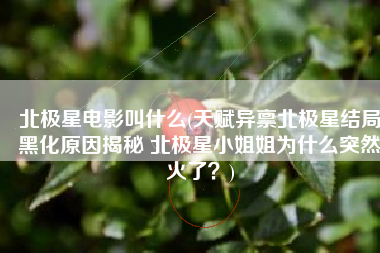北极星电影叫什么(天赋异禀北极星结局黑化原因揭秘 北极星小姐姐为什么突然火了？)