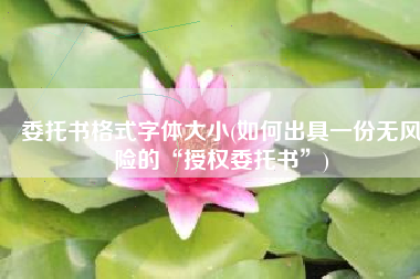 委托书格式字体大小(如何出具一份无风险的“授权委托书”)