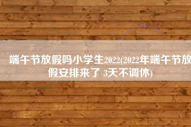 端午节放假吗小学生2022(2022年端午节放假安排来了 3天不调休)