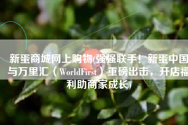 新蛋商城网上购物(强强联手！新蛋中国与万里汇（WorldFirst）重磅出击，开店福利助商家成长)