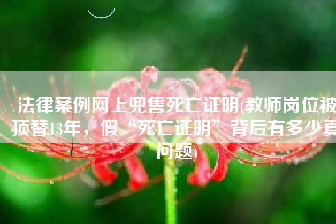 法律案例网上兜售死亡证明(教师岗位被顶替13年，假“死亡证明”背后有多少真问题)