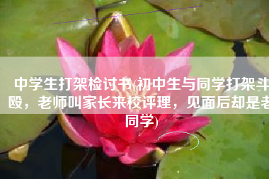 中学生打架检讨书(初中生与同学打架斗殴，老师叫家长来校评理，见面后却是老同学)