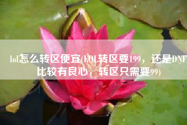 lol怎么转区便宜(LOL转区要199，还是DNF比较有良心，转区只需要99)