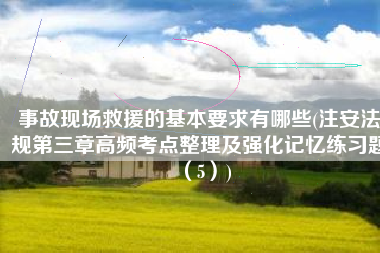 事故现场救援的基本要求有哪些(注安法规第三章高频考点整理及强化记忆练习题（5）)