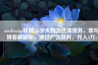 mediavine联盟(53岁大妈为还清债务，靠写博客做副业，通过广告获利，月入4万)