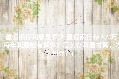 建设银行利息是多少(建设银行存入25万，每年利息能有多少？怎么存利息才高，才划算？)