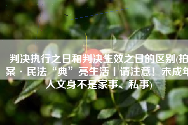 判决执行之日和判决生效之日的区别(拍案·民法“典”亮生活丨请注意！未成年人文身不是家事、私事)