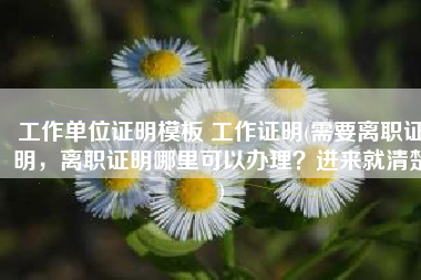 工作单位证明模板 工作证明(需要离职证明，离职证明哪里可以办理？进来就清楚)