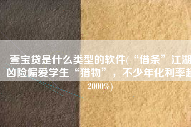 壹宝贷是什么类型的软件(“借条”江湖凶险偏爱学生“猎物”，不少年化利率超2000%)