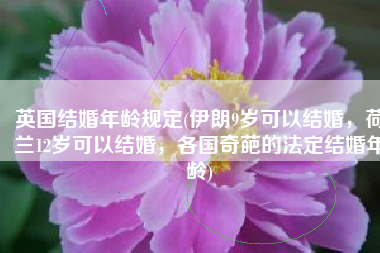 英国结婚年龄规定(伊朗9岁可以结婚，荷兰12岁可以结婚，各国奇葩的法定结婚年龄)