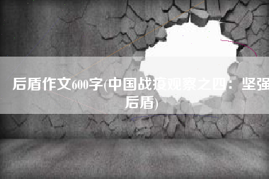 后盾作文600字(中国战疫观察之四：坚强后盾)