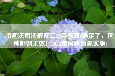 婚姻法司法解释二24条失效(确定了，这3种婚姻无效！2022年国家新规实施)