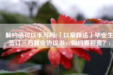 解约函可以手写吗(「以案释法」毕业生签订三方就业协议书，毁约要担责？)