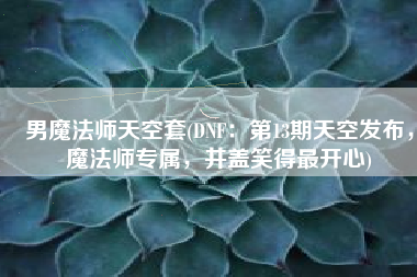 男魔法师天空套(DNF：第13期天空发布，魔法师专属，井盖笑得最开心)