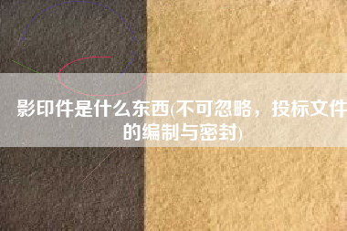 影印件是什么东西(不可忽略，投标文件的编制与密封)