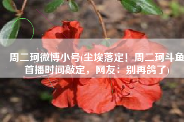 周二珂微博小号(尘埃落定！周二珂斗鱼首播时间敲定，网友：别再鸽了)