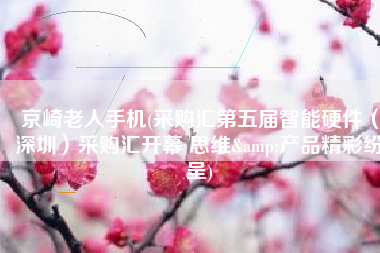 京崎老人手机(采购汇第五届智能硬件（深圳）采购汇开幕 思维&产品精彩纷呈)