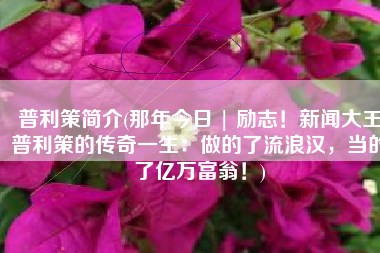 普利策简介(那年今日 | 励志！新闻大王普利策的传奇一生：做的了流浪汉，当的了亿万富翁！)