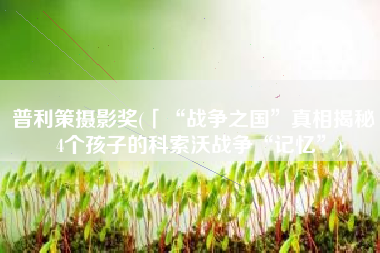 普利策摄影奖(「“战争之国”真相揭秘」4个孩子的科索沃战争“记忆”)