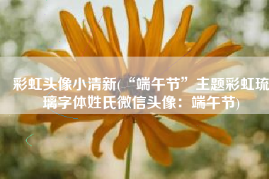 彩虹头像小清新(“端午节”主题彩虹琉璃字体姓氏微信头像：端午节)