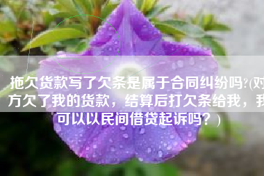 拖欠货款写了欠条是属于合同纠纷吗?(对方欠了我的货款，结算后打欠条给我，我可以以民间借贷起诉吗？)