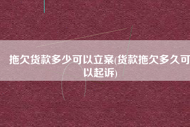 拖欠货款多少可以立案(货款拖欠多久可以起诉)