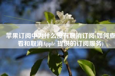 苹果订阅中为什么没有取消订阅(如何查看和取消Apple 提供的订阅服务)