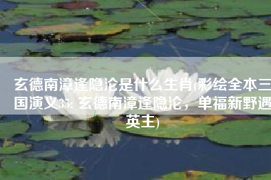 玄德南漳逢隐沦是什么生肖(彩绘全本三国演义35: 玄德南漳逢隐沦，单福新野遇英主)