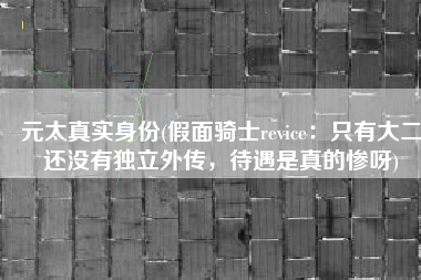 元太真实身份(假面骑士revice：只有大二还没有独立外传，待遇是真的惨呀)