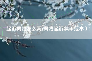 起诉离婚怎么写(离婚起诉状（范本）)