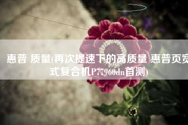 惠普 质量(再次提速下的高质量 惠普页宽式复合机P77960dn首测)