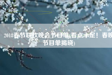 2018春节联欢晚会节目单(看点十足！春晚节目单揭晓)