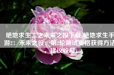 绝地求生二之未来之役下载(绝地求生手游2：未来之役，第2轮测试资格获得方法，建议收藏)