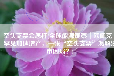 空头支票会怎样(全球能源观察｜欧佩克+罕见加速增产，一张“空头支票”怎解油市困局？)