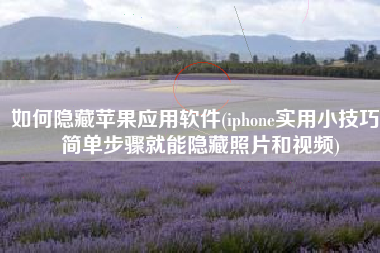 如何隐藏苹果应用软件(iphone实用小技巧，简单步骤就能隐藏照片和视频)