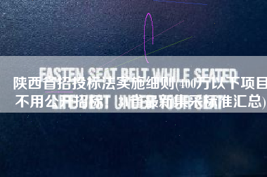 陕西省招投标法实施细则(400万以下项目不用公开招标！31省最新集采标准汇总)