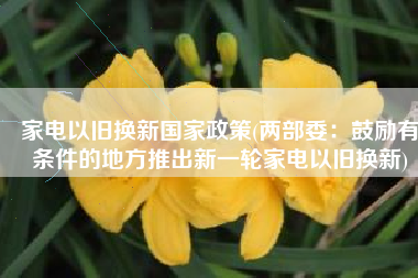 家电以旧换新国家政策(两部委：鼓励有条件的地方推出新一轮家电以旧换新)