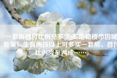 一套房首付比例是多少(多地稳楼市因城施策！生育两孩以上可多买一套房、首付比例降至两成……)